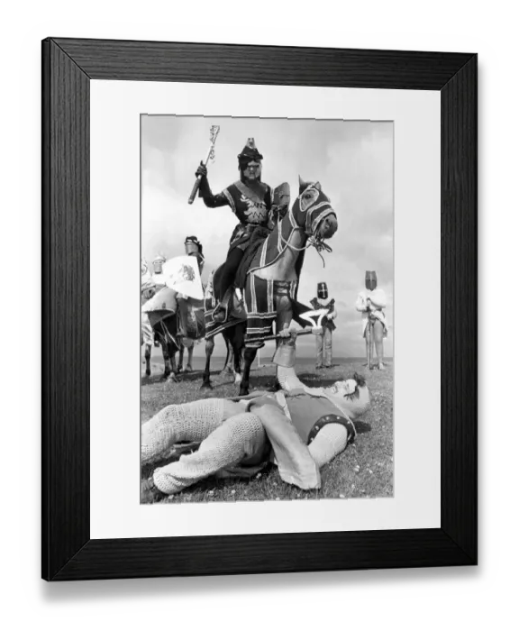 Framed Print : The Balck Knight rides into Whitley Bay Football Club and the first person to feel his Framed Print : The Balck Knight rides into Whitley Bay Football Club and the first person to feel his