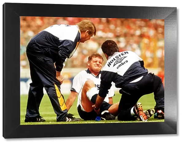 Paul Gascoigne injured during a FA Cup Final between Spurs and Forest. May 1991