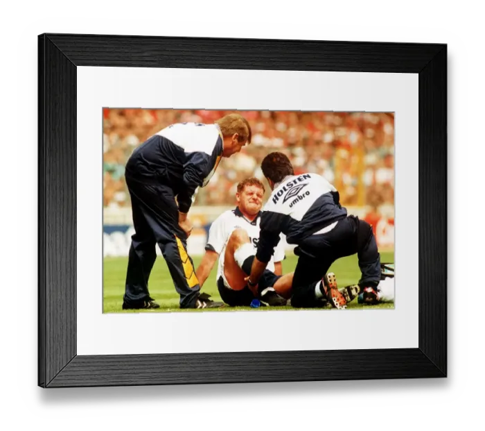 Framed Print : Paul Gascoigne injured during a FA Cup Final between Spurs and Forest. May 1991 Framed Print : Paul Gascoigne injured during a FA Cup Final between Spurs and Forest. May 1991