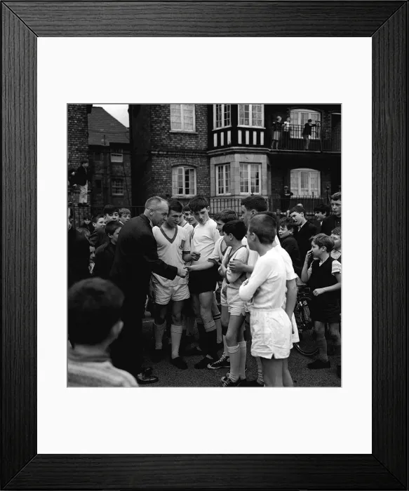 Framed Print : Bill Shankly watched a game of Street football from a flat above Eldon Grove off Framed Print : Bill Shankly watched a game of Street football from a flat above Eldon Grove off