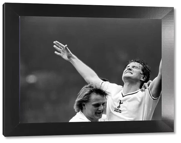 Glen Hoddle celebrates winning the Cup. FA Cup Final replay 1981