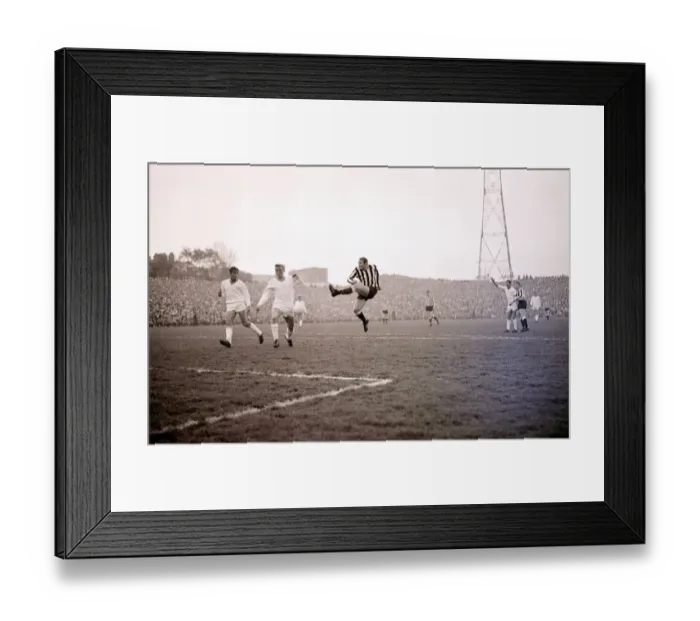 Framed Print : Brian Pop Robson shoots for goal during the Newcastle United v Ujpest Dosza Fairs cup Framed Print : Brian Pop Robson shoots for goal during the Newcastle United v Ujpest Dosza Fairs cup