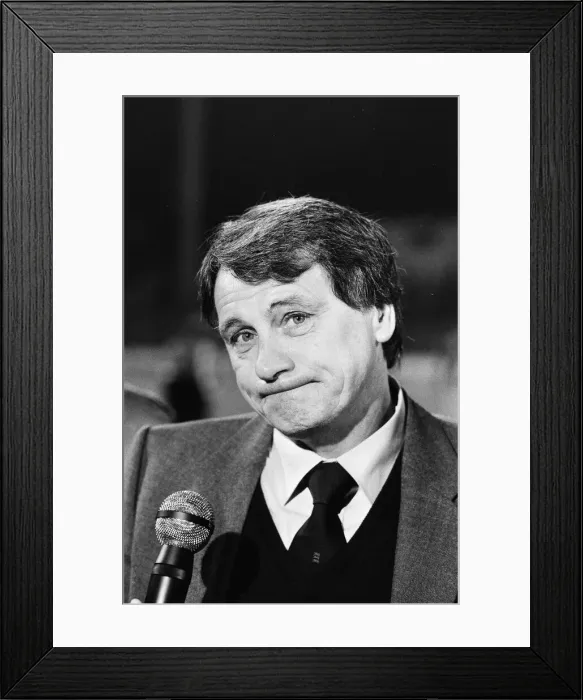 Framed Print : England manager Bobby Robson after his sides 4-0 victory over Luxembourg in Framed Print : England manager Bobby Robson after his sides 4-0 victory over Luxembourg in