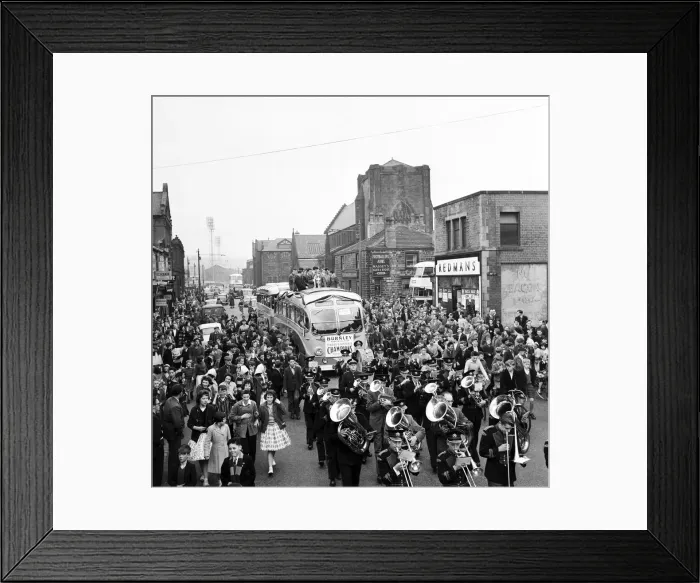 Framed Print : Burnley celebrate their first League Championship since 1921 with with a victory parade Framed Print : Burnley celebrate their first League Championship since 1921 with with a victory parade