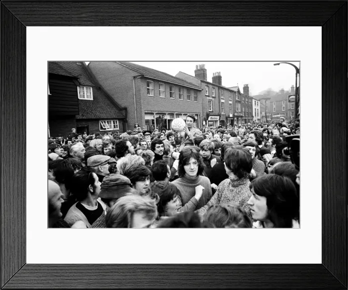 Framed Print : Shrove Tuesday and Ash Wednesday herald, in Ashbourne, Derbyshire Framed Print : Shrove Tuesday and Ash Wednesday herald, in Ashbourne, Derbyshire