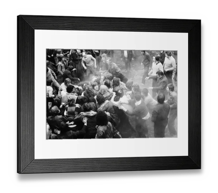 Framed Print : Shrove Tuesday and Ash Wednesday herald, in Ashbourne, Derbyshire