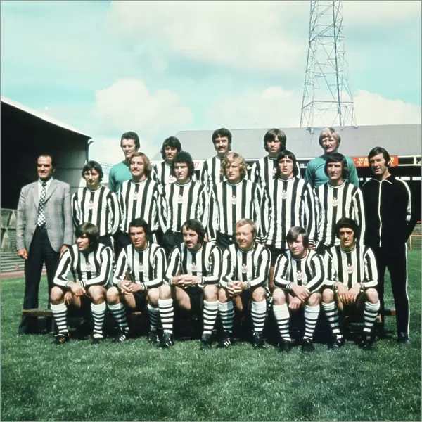 Newcastle United F. C. Team photo July 1973 Back Row Left to Right R Burleigh