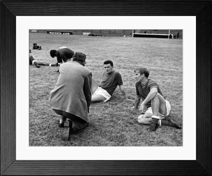 Framed Print : England v Fulham practice match at Craven Cottage August 1961