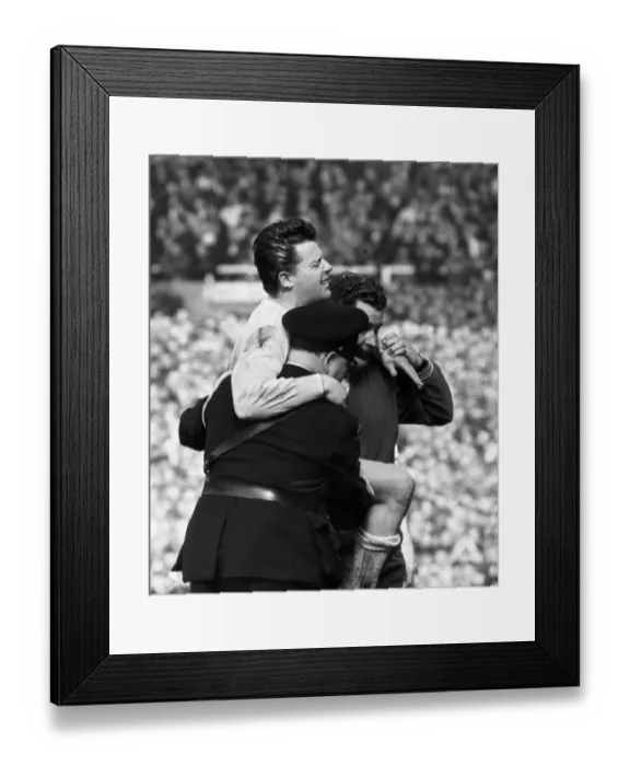 Framed Print : England v Scotland home championship football match at Wembley Stadium April 1965