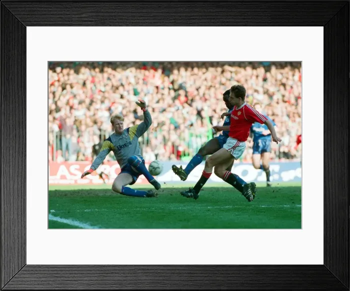 Framed Print : FA Cup. Manchester United 3 v Oldham Athletic 3. 8th April 1990 Framed Print : FA Cup. Manchester United 3 v Oldham Athletic 3. 8th April 1990