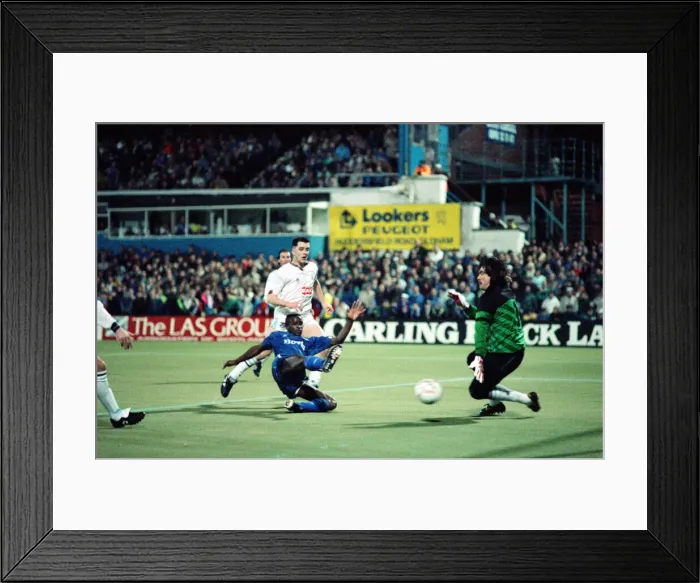 Framed Print : Littlewoods Cup. Oldham Athletic 6-0 West Ham 14th February 1990 Framed Print : Littlewoods Cup. Oldham Athletic 6-0 West Ham 14th February 1990