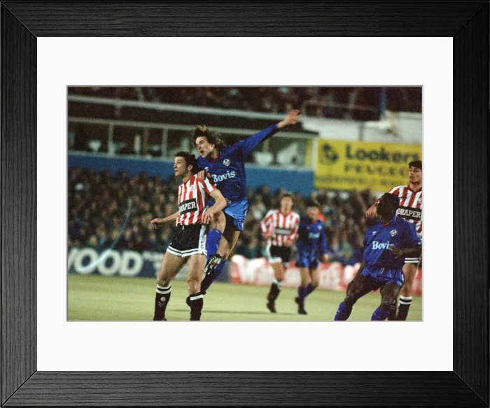 Framed Print : Littlewoods Cup. Oldham Athletic 2-0 Southampton 31st January 1990 Framed Print : Littlewoods Cup. Oldham Athletic 2-0 Southampton 31st January 1990