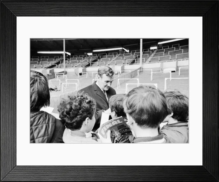 Framed Print : Don Revie Leeds United manager pays a quick visit to Wembley for check on the ground