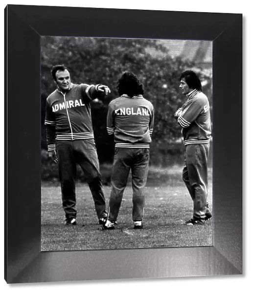 England manager Don Revie during training. With is 2 men that he hopes that will put