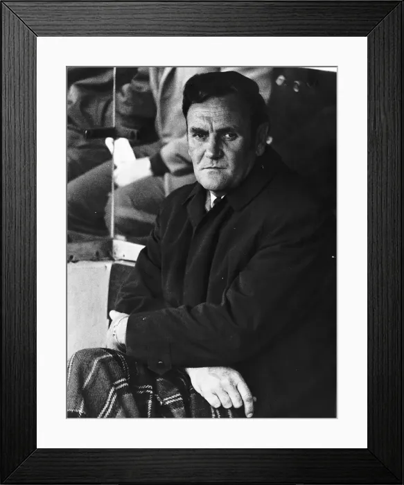 Framed Print : Don Revie Leeds Football Manager watching the game against Leicester. November 1971 Framed Print : Don Revie Leeds Football Manager watching the game against Leicester. November 1971