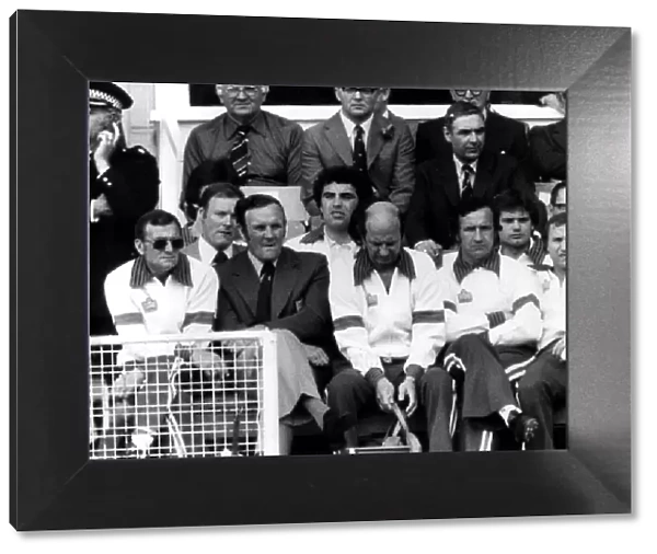 Don Revie sits unhappy and suffers on the England bench Daily Mirror