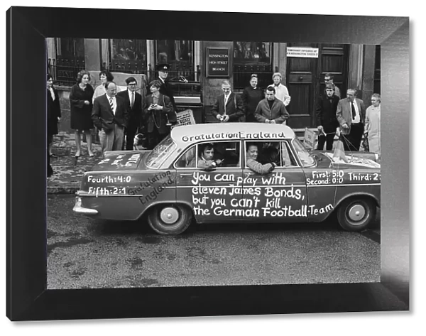 1966 World Cup Tournament in England. A West German car with the message '