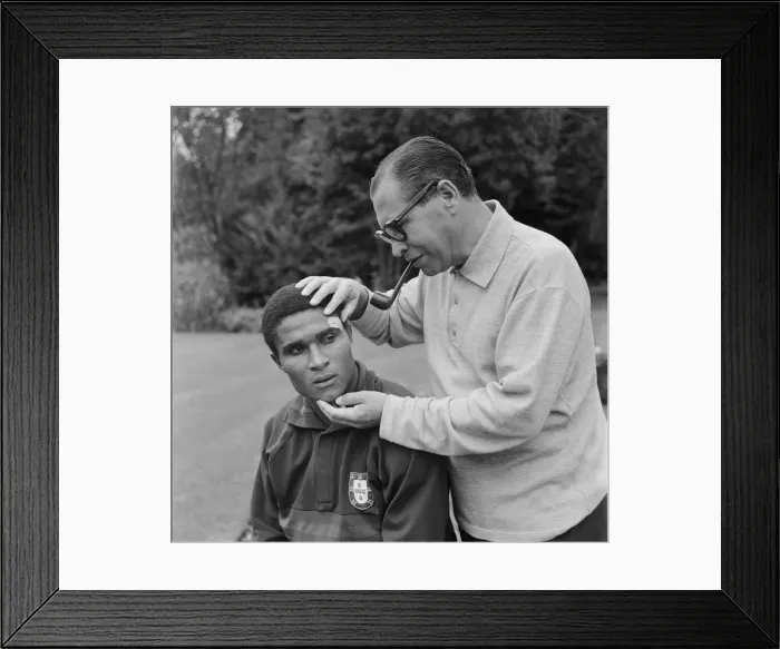 Framed Print : 1966 World Cup Tournament in England. A look of concern on the faces of Portugal