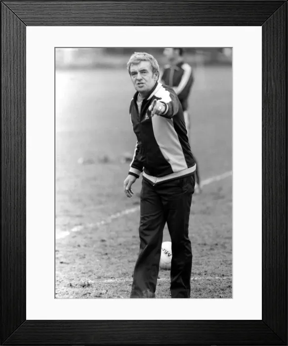 Framed Print : Chelsea manager John Neal at training. 5th March 1982