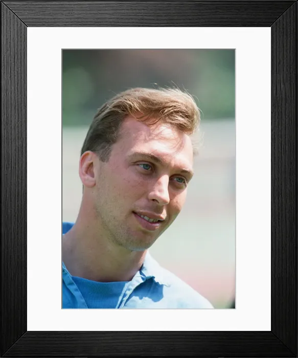 Framed Print : David Platt England Football Player pictured ahead of friendly against Brazil at Wembley