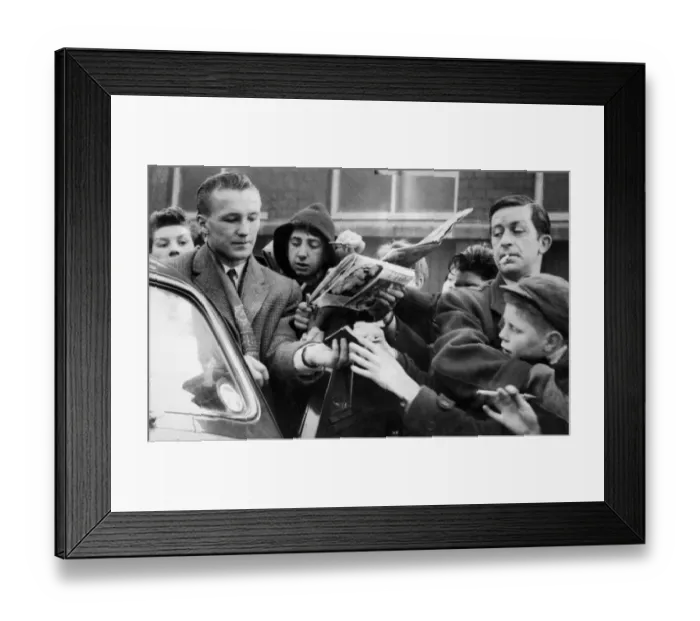 Framed Print : Peter Dobing Blackburn Rovers Football Player arrives at St Framed Print : Peter Dobing Blackburn Rovers Football Player arrives at St