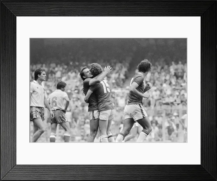 Framed Print : 1982 World Cup Finals Group Four match in Bilbao, Spain. England 3 v France 1 Framed Print : 1982 World Cup Finals Group Four match in Bilbao, Spain. England 3 v France 1