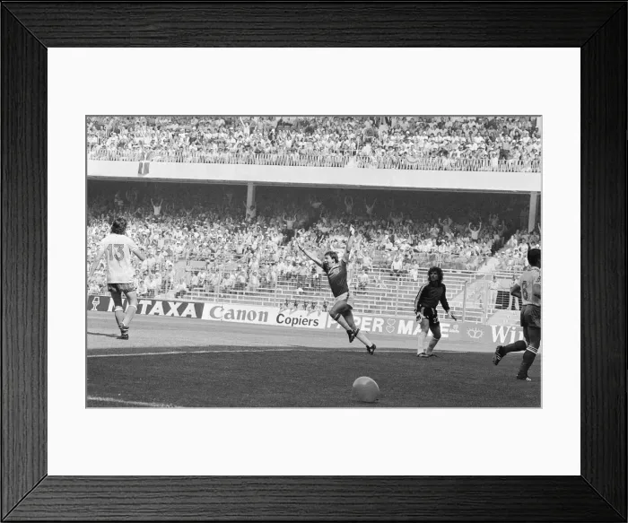 Framed Print : 1982 World Cup Finals Group Four match in Bilbao, Spain. England 3 v France 1
