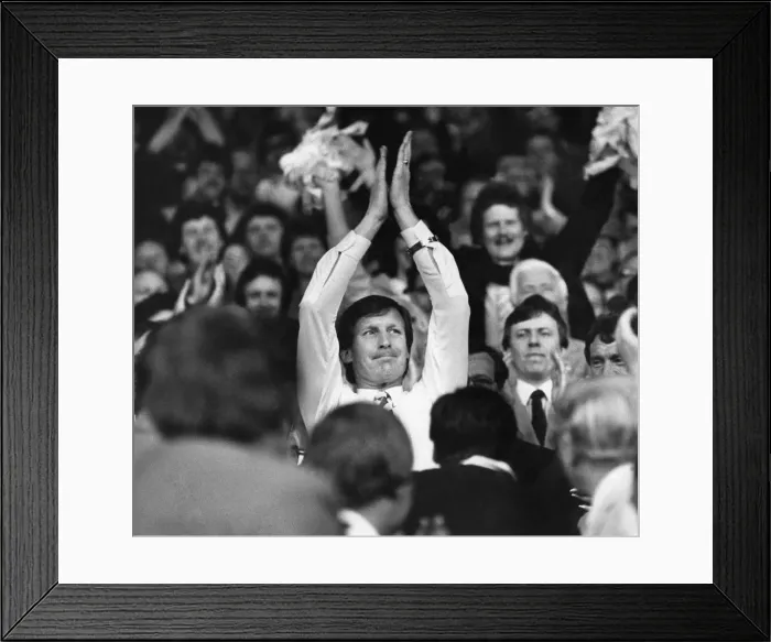 Framed Print : Manager Billy McNeill salutes the faithfull City fans. Circa 1984
