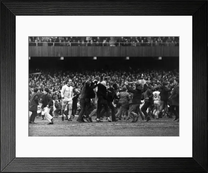 Framed Print : Coventry v. Manchester United: Scene after Coventrys 1st Goal. March 1968 P005560 Framed Print : Coventry v. Manchester United: Scene after Coventrys 1st Goal. March 1968 P005560