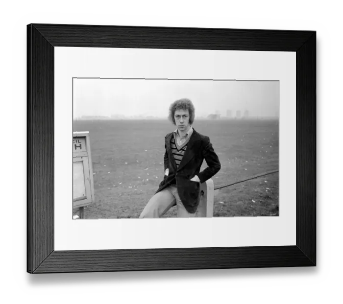 Framed Print : Arsenal footballer Charlie George at Hackney marshes February 1975