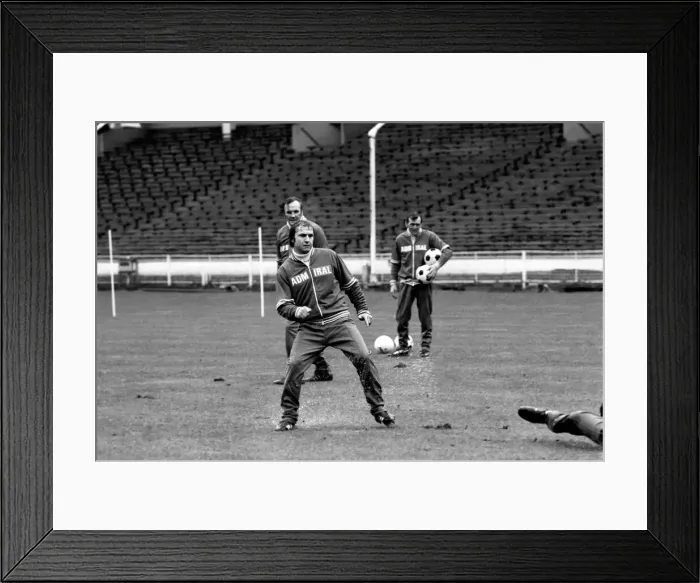 Framed Print : The England team training at Wembly for their European Championship Qualifier match Framed Print : The England team training at Wembly for their European Championship Qualifier match