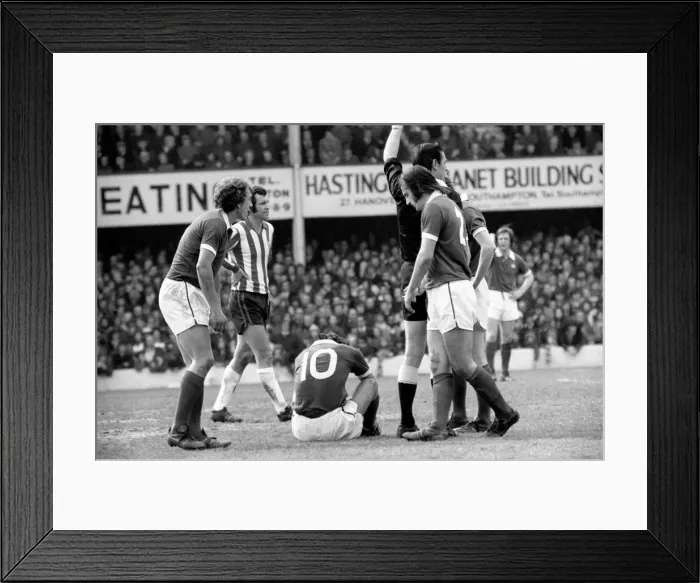 Framed Print : Football: Southampton F. C. vs. Manchester City United F. C. April 1975 75-1785-007 Framed Print : Football: Southampton F. C. vs. Manchester City United F. C. April 1975 75-1785-007
