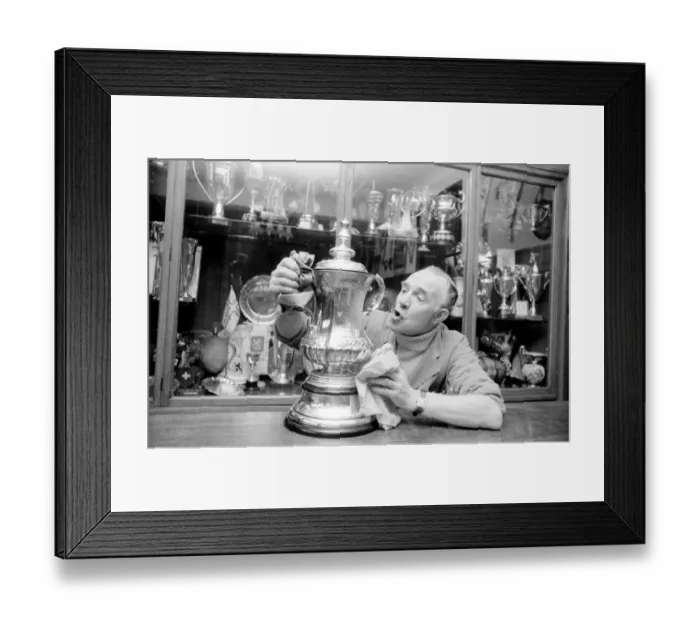 Framed Print : Sport  /  football  /  F. A. Cup  /  Trophy. F. A. Cup gets final polish. January 1971 71-00163