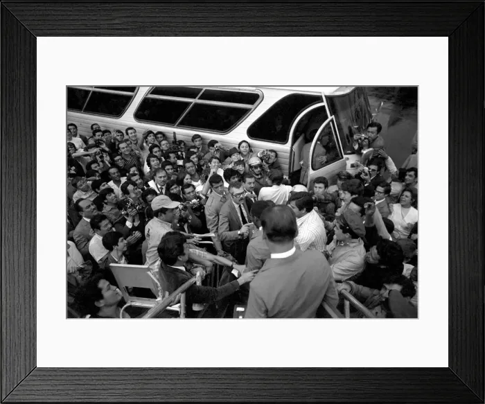 Framed Print : Brazilian players on their to Mexico City for World Cup Final Framed Print : Brazilian players on their to Mexico City for World Cup Final