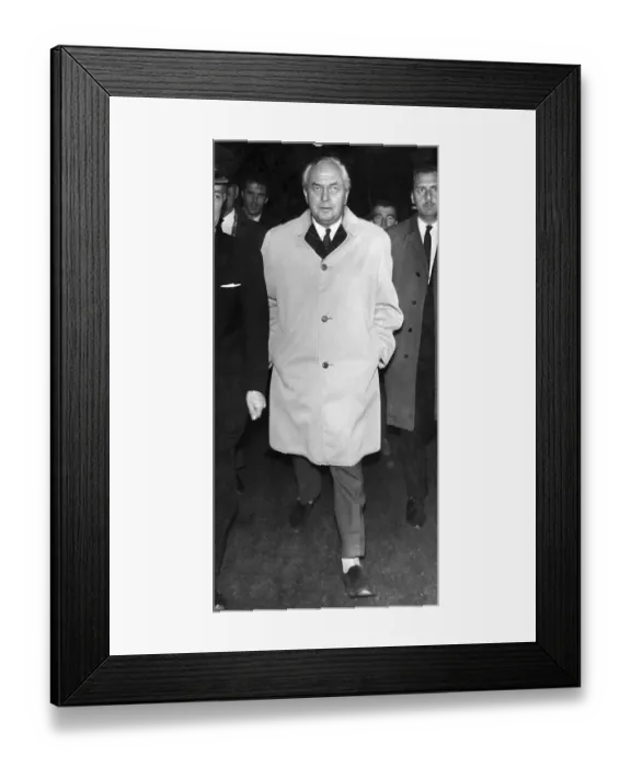 Framed Print : Prime Minister Harold Wilson seen on his arrival at Euston train station after his