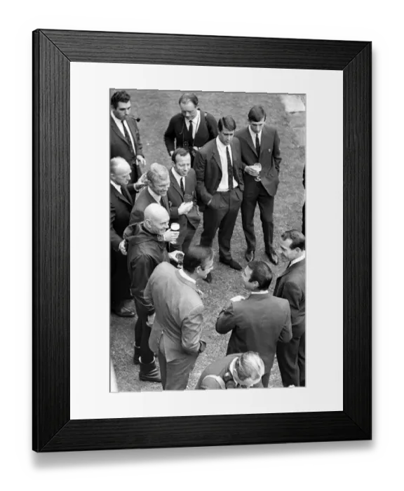 Framed Print : Members of the England Football team seen here during a visit to the Pinewood film