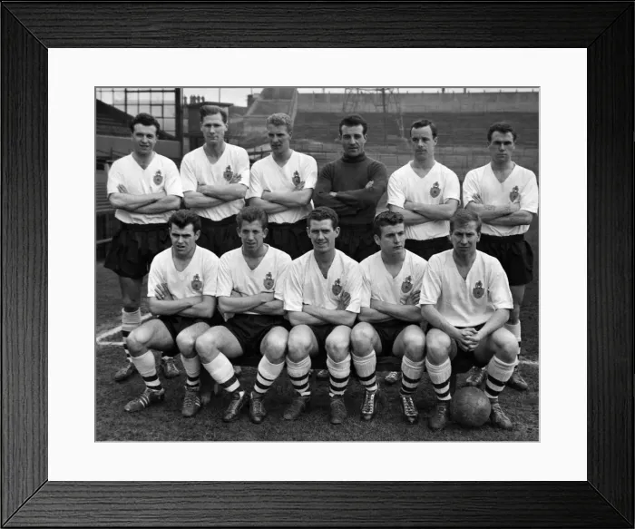 Framed Print : The England Team line up for a group photograph at Burnden Park before the start of a Framed Print : The England Team line up for a group photograph at Burnden Park before the start of a