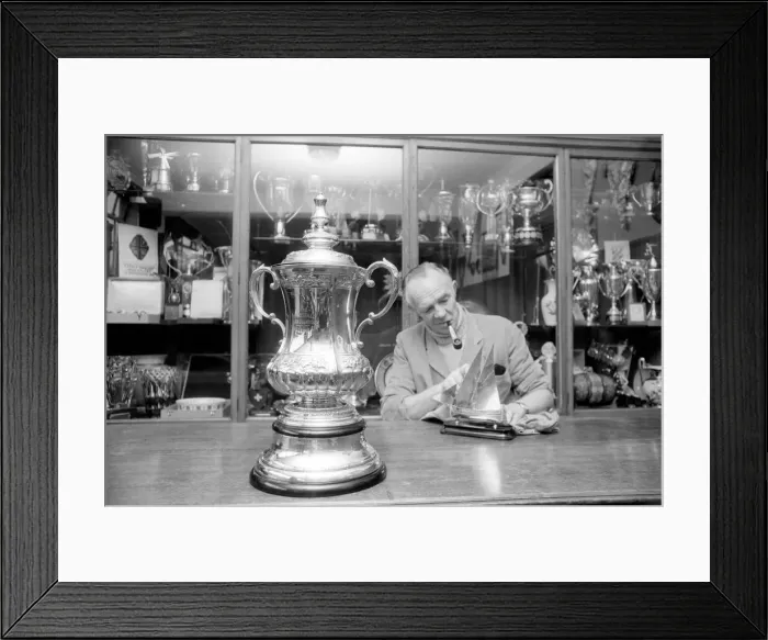 Framed Print : Sport / football / F. A. Cup / Trophy. F. A. Cup gets final polish. January 1971 71-00163-001 Framed Print : Sport / football / F. A. Cup / Trophy. F. A. Cup gets final polish. January 1971 71-00163-001
