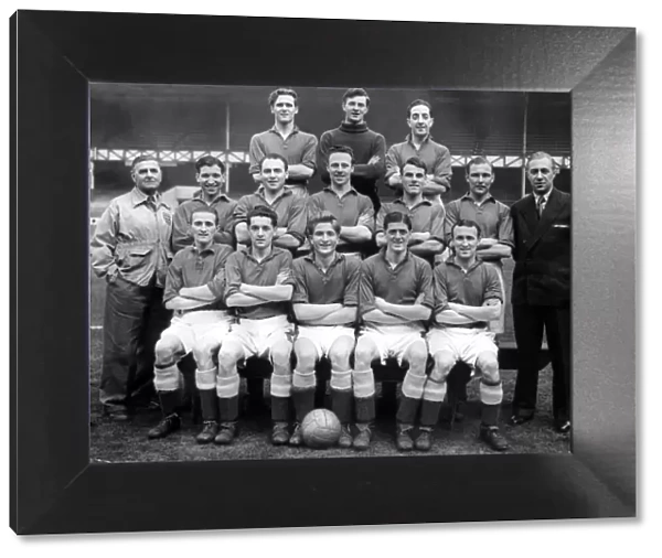 Everton pose for a team group photograph at Goodison Park