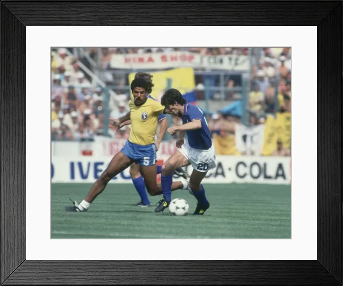 Framed Print : 1982 World Cup Second Round Group C match in Barcelona, Spain. Italy 3 v Brazil 2 Framed Print : 1982 World Cup Second Round Group C match in Barcelona, Spain. Italy 3 v Brazil 2