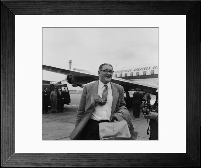 Framed Print : The England football squad return to London airport after being knocked out of the World Framed Print : The England football squad return to London airport after being knocked out of the World