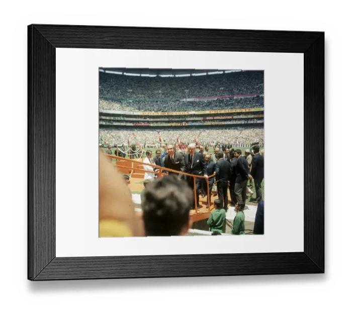 Framed Print : Sir Stanley Rous and President of Mexico take their seats for Mexico v