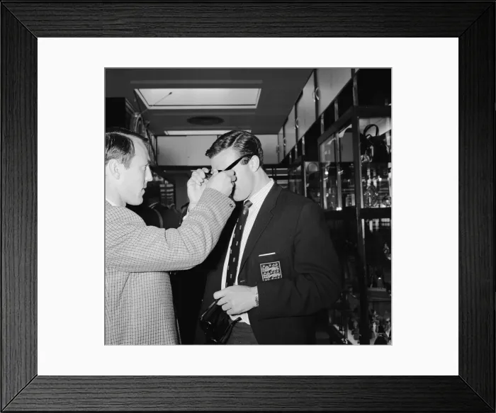 Framed Print : The England football team at London Airport before their flight to Santiago Framed Print : The England football team at London Airport before their flight to Santiago