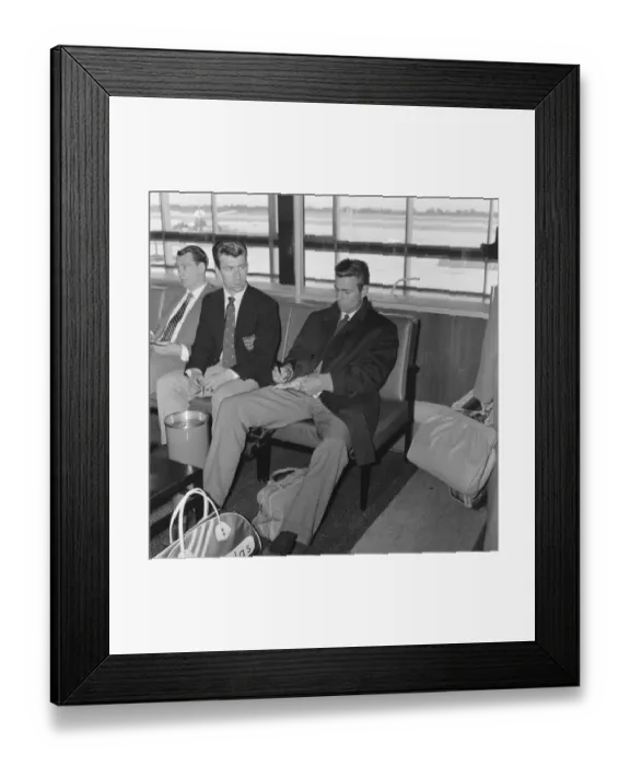 Framed Print : The England football team at London Airport before their flight to Santiago Framed Print : The England football team at London Airport before their flight to Santiago