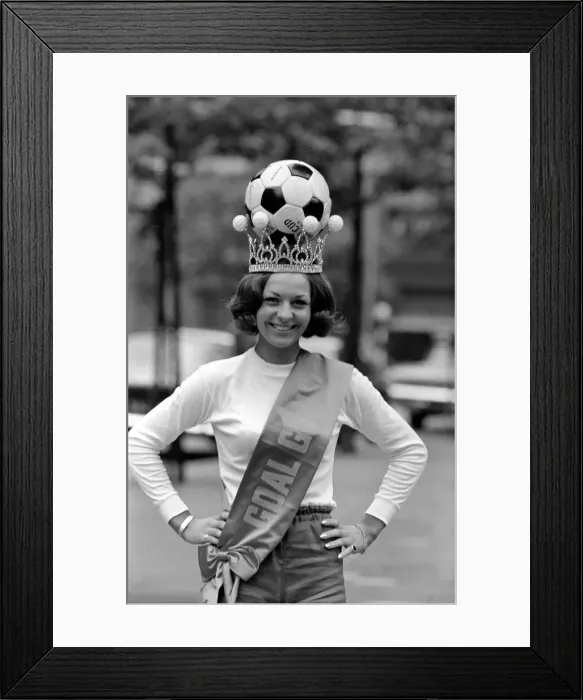Framed Print : Miss Goal. BritainIs No. 1 Girl Football Fan. At the Waldorf Hotel in London Ten Framed Print : Miss Goal. BritainIs No. 1 Girl Football Fan. At the Waldorf Hotel in London Ten