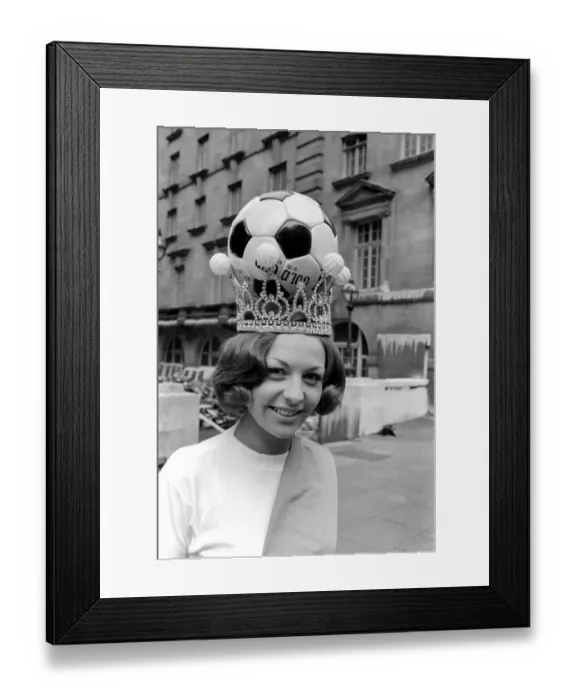 Framed Print : Miss Goal. BritainIs No. 1 Girl Football Fan. At the Waldorf Hotel in London Ten Framed Print : Miss Goal. BritainIs No. 1 Girl Football Fan. At the Waldorf Hotel in London Ten