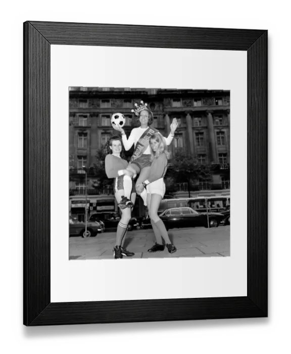 Framed Print : Miss Goal. BritainIs No. 1 Girl Football Fan. At the Waldorf Hotel in London Ten Framed Print : Miss Goal. BritainIs No. 1 Girl Football Fan. At the Waldorf Hotel in London Ten
