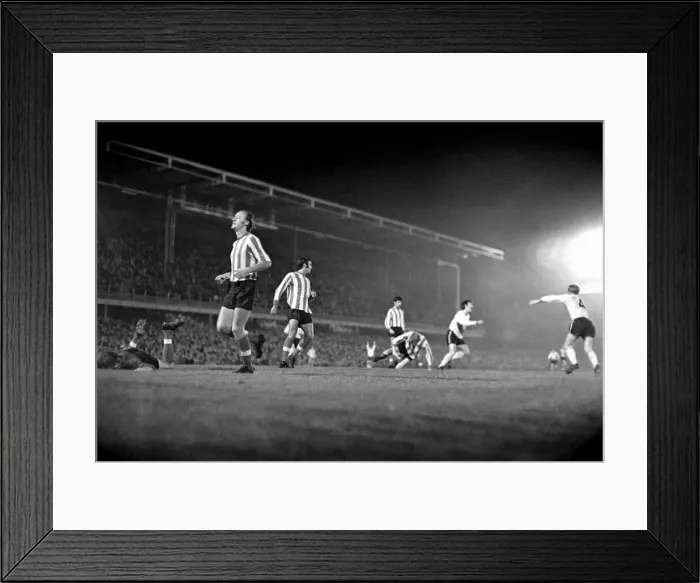 Framed Print : Sport. Football. Derby County v. Southampton. Southampton defenders lay spread eagled Framed Print : Sport. Football. Derby County v. Southampton. Southampton defenders lay spread eagled