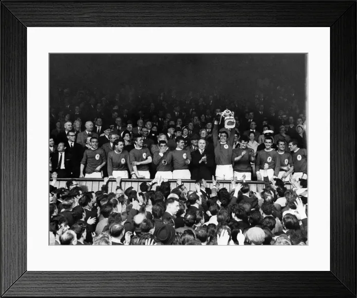 Framed Print : Liverpool League champs: The Liverpool team wave to the crowds from the directors box Framed Print : Liverpool League champs: The Liverpool team wave to the crowds from the directors box
