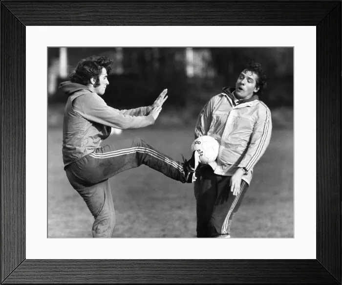 Framed Print : Steady on, Stan!. Stan Bowles (left), now in midfield at Queens Park Rangers Framed Print : Steady on, Stan!. Stan Bowles (left), now in midfield at Queens Park Rangers